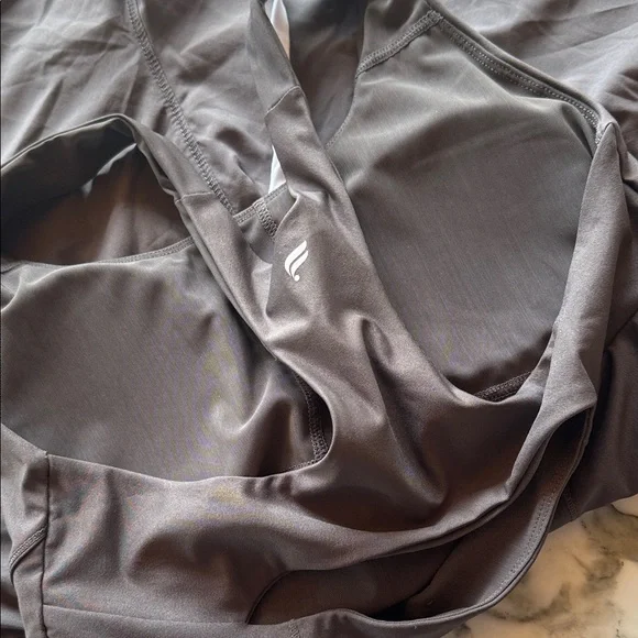Fabletics Sport Short Onesie Charcoal Romper Women’s size Medium. - Picture 9 of 16